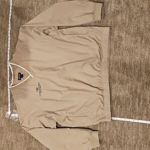 Lands' End Tan V-Neck Wind Breaker